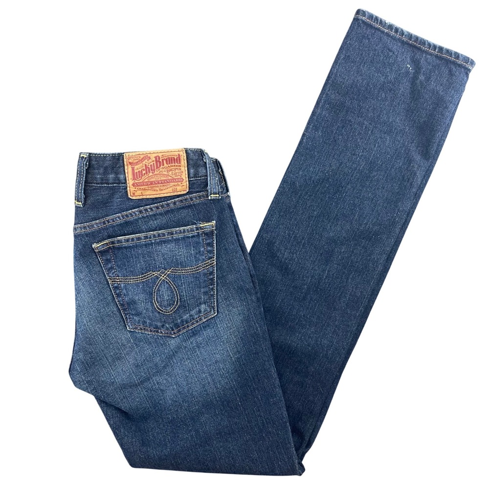 Lucky Brand Lola Straight Low Rise Jeans Womens 26 Blue Denim Heritage Classic